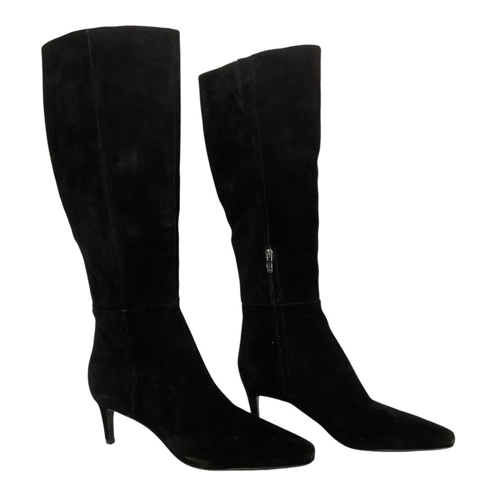Nine West Women's Caddy Suede Knee High Stiletto Heel Boots Black Size 10 - Picture 2 of 8